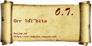 Orr Tábita névjegykártya